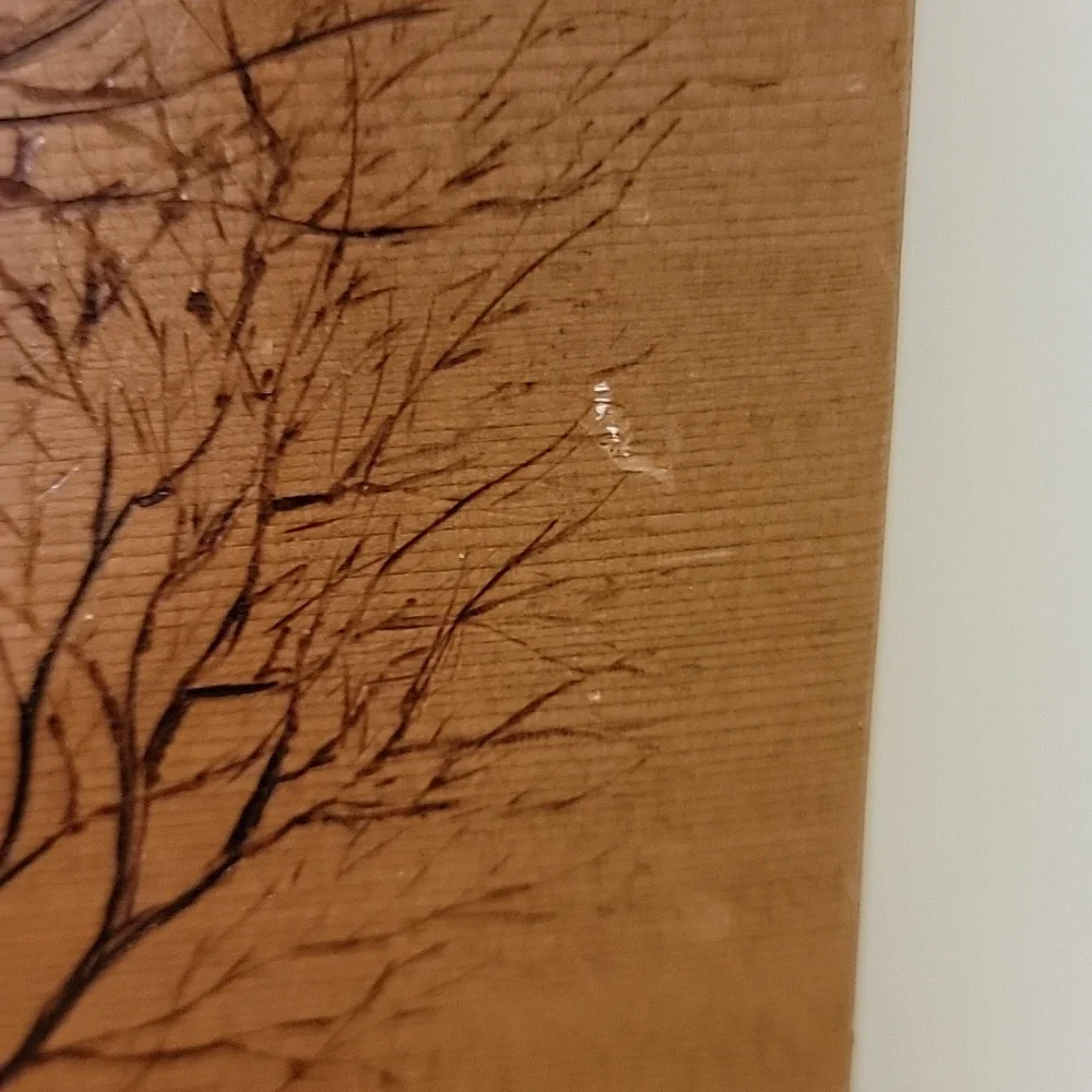 Pyrogrophy - Wood Art with Tree and Heartbeat Design - Burn Art - Picture 6 of 6